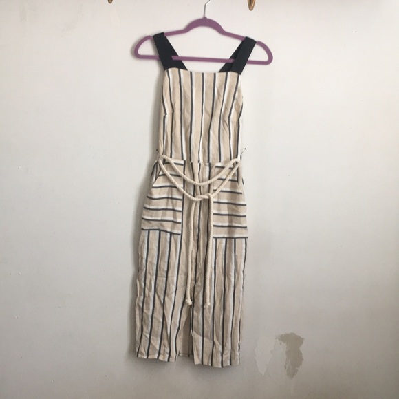 ASOS Neutrals Striped Dress w/ pockets - Picture 2 of 7